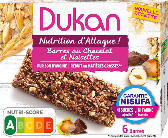 Dukan Μπάρες Βρώμης Σοκολάτα Φουντούκι 150gr