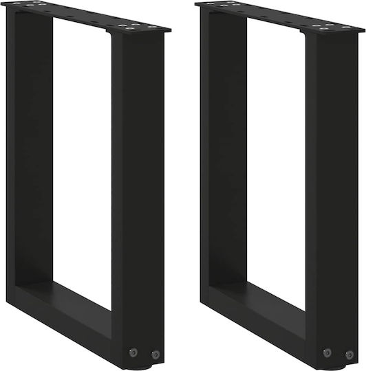 Крака за масичка за кафе U-образни 2 броя черни 38x42-43 см черни 4013152