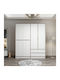 Six Door Wardrobe Elina Oak-white 185x52x208cm
