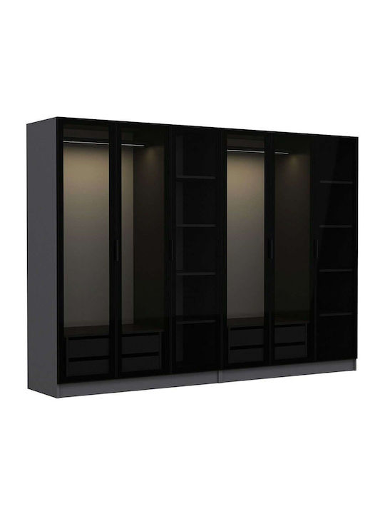Sechs Türen Kleiderschrank Kale Anthracite-blac...