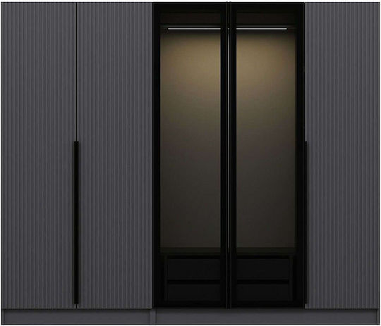 Kale Πεντάφυλλη Ντουλάπα Black-anthracite 52x52x225cm