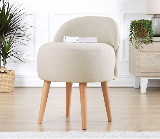 Scaune Camera de zi Tapițat cu Țesătură Corvile Cream-natural 46x46x64buc