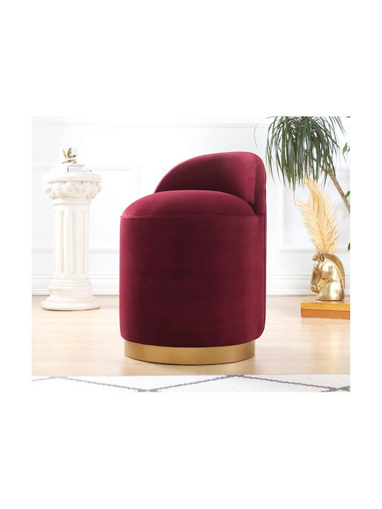 Hocker Für das Wohnzimmer Gepolstert mit Samt Dover Bordo-gold