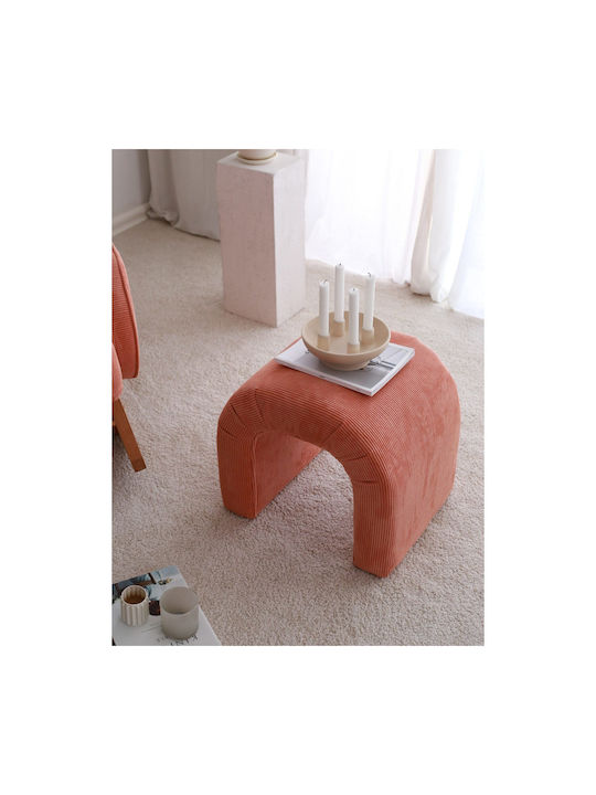 Hocker Für das Wohnzimmer Gepolstert mit Samt Coral 51x46x45cm