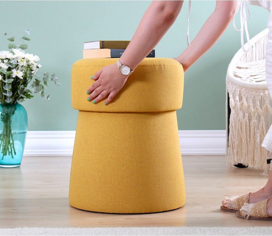 Hocker Für das Wohnzimmer Gepolstert mit Stoff Beans Mustard