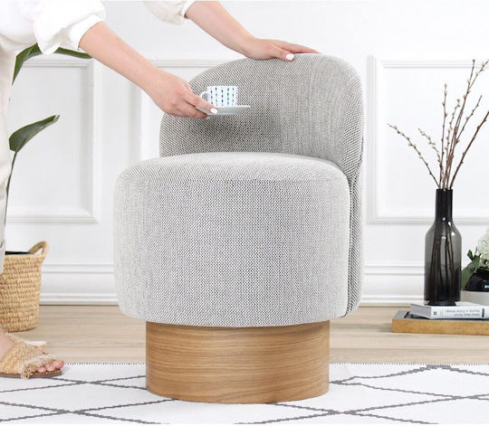 Hocker Für das Wohnzimmer Gepolstert mit Stoff Barren Grey-natural 47x47x66cm