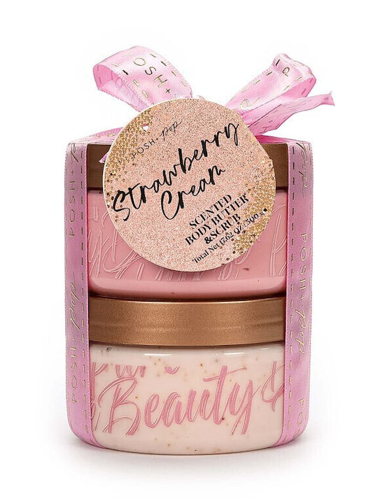 Tri-Coastal Design Strawberry Cream Hautpflegeset für Feuchtigkeitsspendend & Reinigung Körperreinigung 2Stück