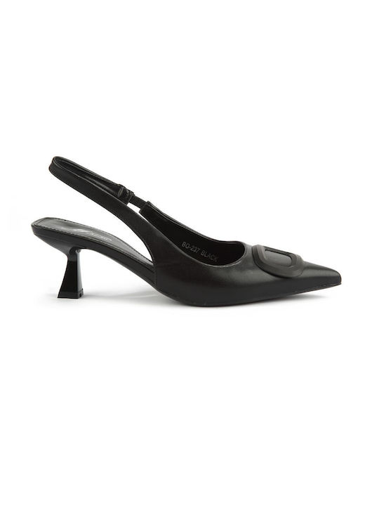 Fshoes Synthetic Leather Black Heels