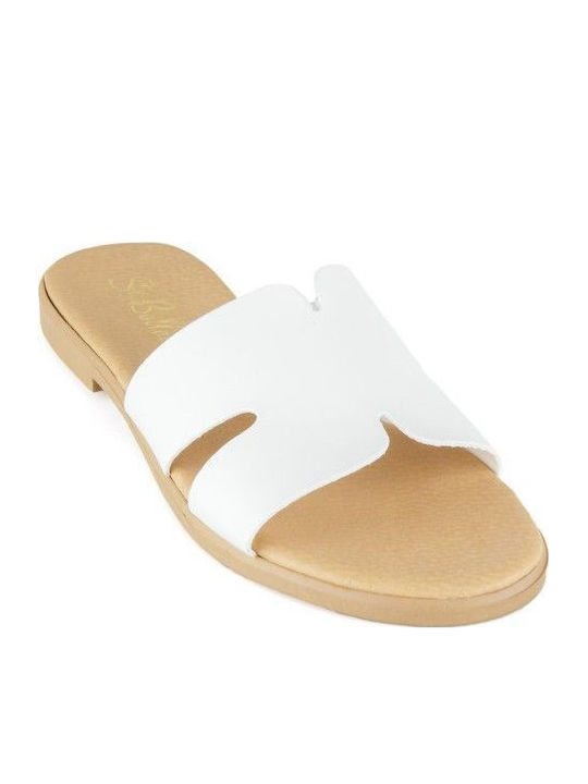 Silia D Leather Women's Flat Sandals in White C...
