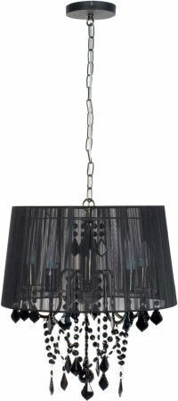 Light Prestige Pendant Light Black with Crystals for Socket E14, E.14 87.8x40x40cm