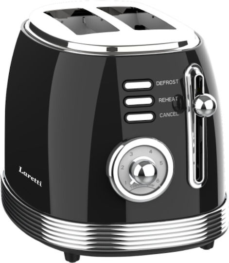 Laretti Prăjitor de pâine 2 sloturi 850W Negru