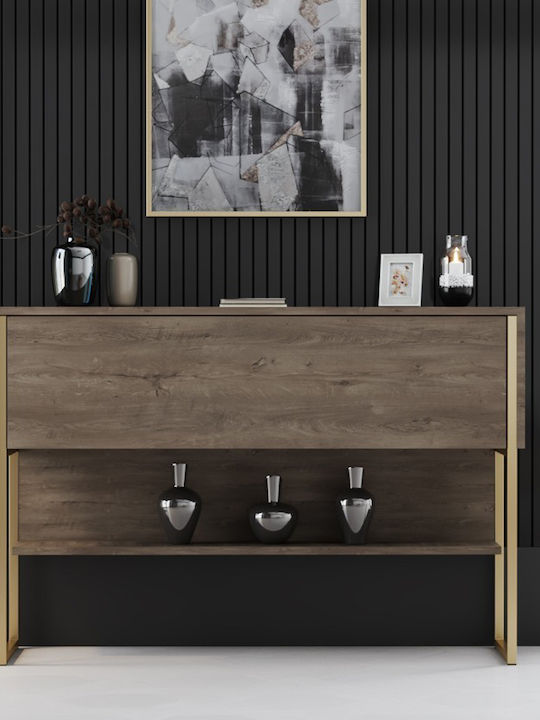 Κονσόλα Luxe 618bly1403 120x30x80cm Gold-walnut...