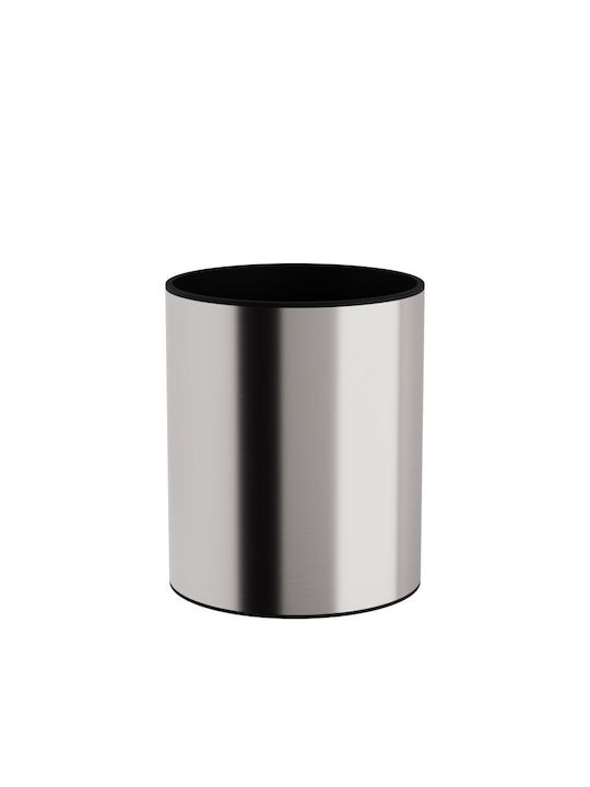 Pam & Co Office Plastic Waste Bin 15lt Silver 25x25x30cm