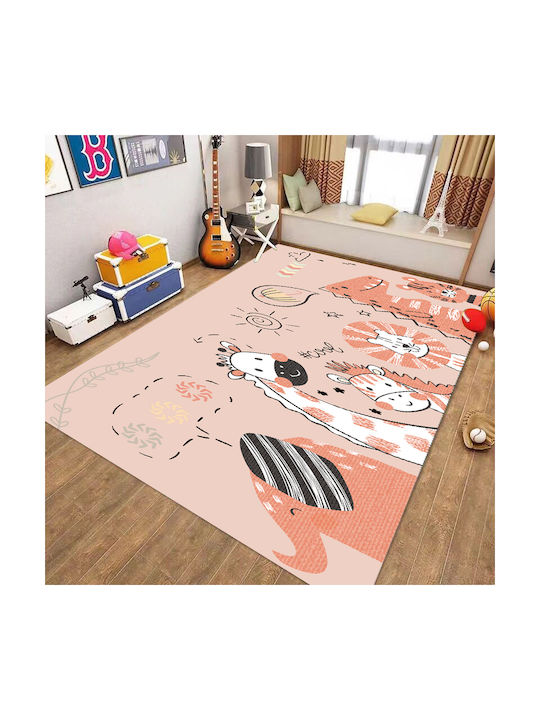 Homeone Kids Rug Pink Animals 160x220cm