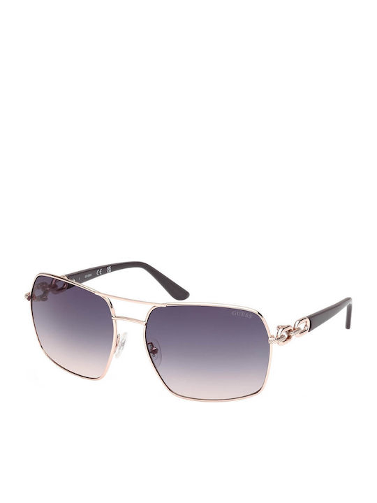 Guess Ochelari De Soare Pentru Femei Cu Ramă Metalică Neagră Și Lentile Violet Degrade GU00159 28W