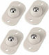 Set 4 Selbstklebende Möbelrollen Zola Universal Weiß 4,5x2,8x2 cm