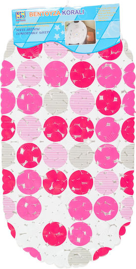 Sidi Home Plast Rutschfeste Badematte mit Saugnäpfen Rosa 40x70εκ.
