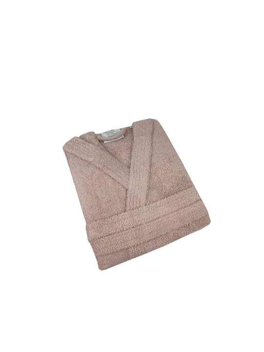Astron Italy Μπουρνούζι με Κουκούλα Dusty Rose