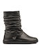 Leder Stiefeletten Damen Schwarz