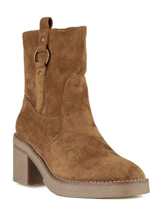 Camel Suede Ankle Boot