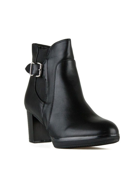 Black Elastic Buckle Bootie