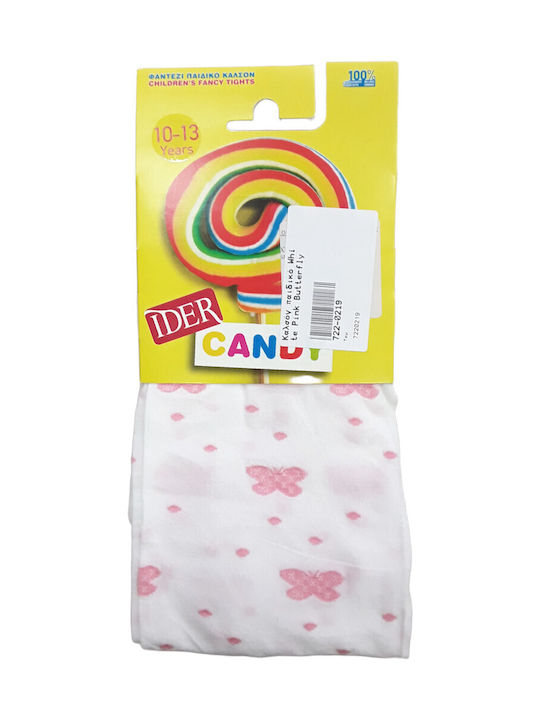 Kids Tights White Pink Butterfly 7220219