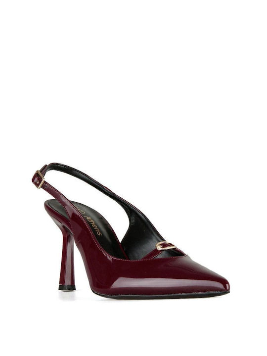 Burgundy Patent Leather Strap Heel