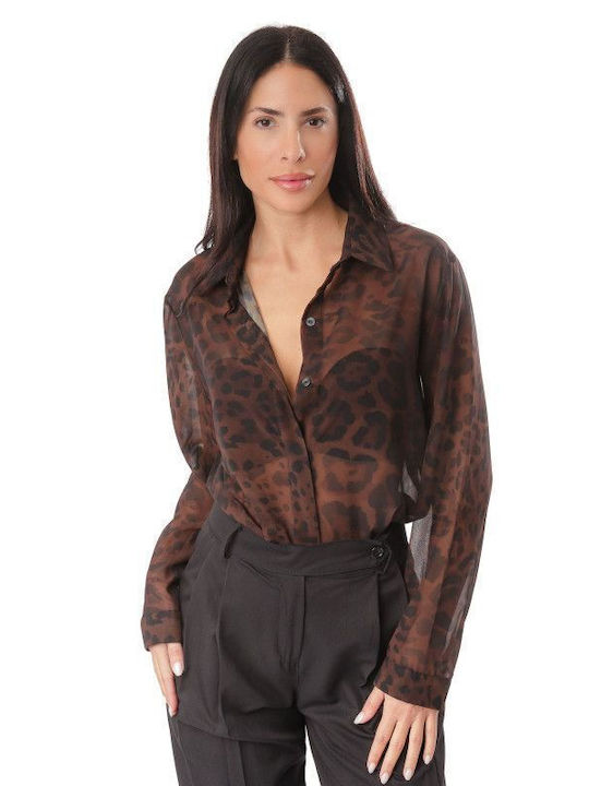 Brown Animal Print Shirt