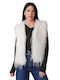 Women's Sleeveless Short Fur White