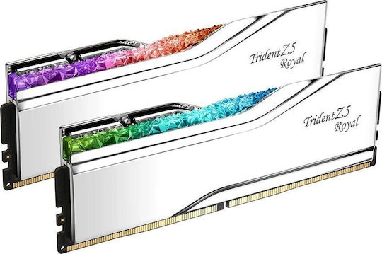 G.Skill Trident Z5 Royal XMP 48GB DDR5 RAM с 2 модула (2x24GB) и Скорост 7200 за Настолен Компютър