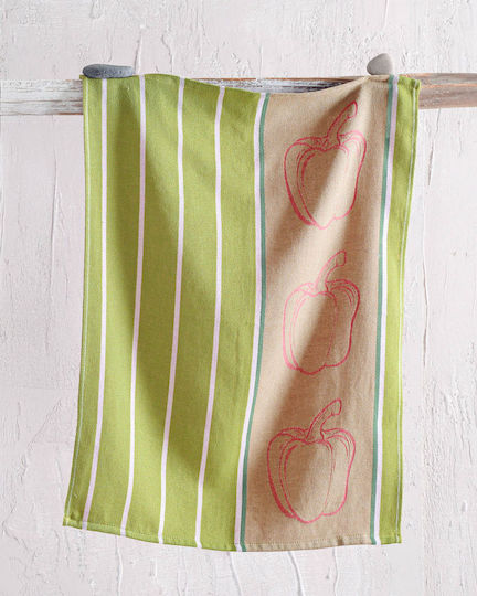 Rythmos Pepper Handtuch aus 100% Baumwolle in Grün Farbe 50x70cm