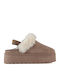 Women's Slippers with Fur Brown
