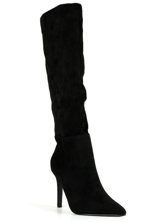 Black Suede Pointed Boot