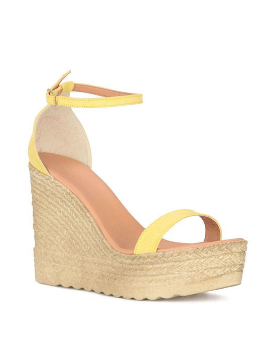 Yellow Suede Platform Strap