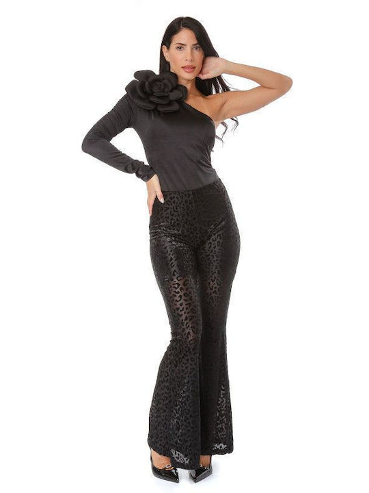 One Shoulder Bodysuit Black
