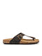 Leather Men's Sandals in Brown Color