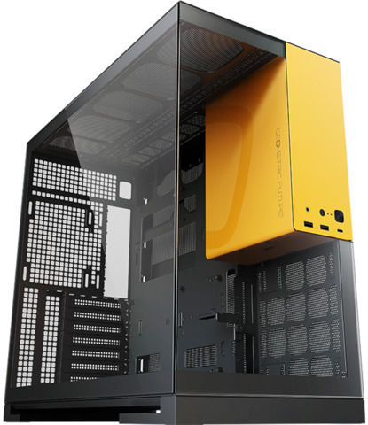 Geometric Future Model 5 Gaming Midi Tower Computer Case with Side Window Yellow