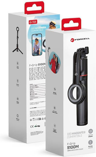 Forcell Selfie Stick with Bluetooth F-grip Magselfie S100m Black