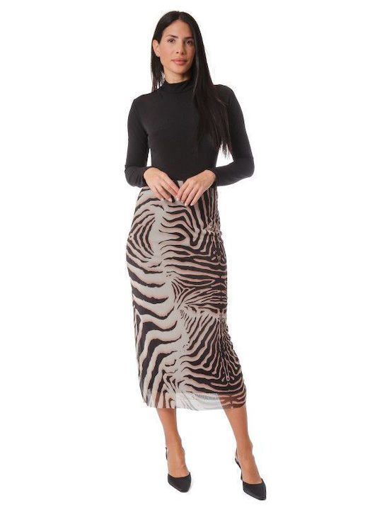 Silia D Midi Φούστα Λεοπάρ Animal Print