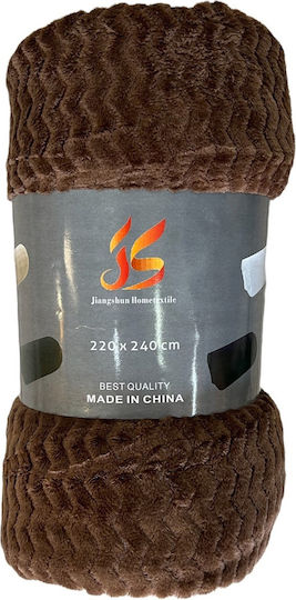 Fleece-Decke King Size 220x240 Blnk-z-braun