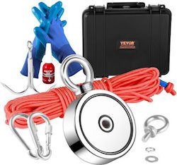 Vevor Magnetic Fishing Set 1200lbs Double-Sided Pull Force 2.95" Magnet Rope Hook Gloves Waterproof Case Cxdytzsm1200tnz8sv0