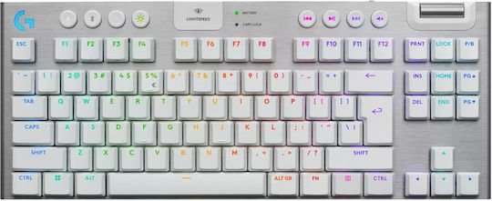 Logitech G915 X Lightspeed Drahtlos Gaming Mechanische Tastatur Tenkeyless mit RGB-Beleuchtung (Englisch US) Weiß