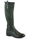 Damenstiefel mit Pelz Grün