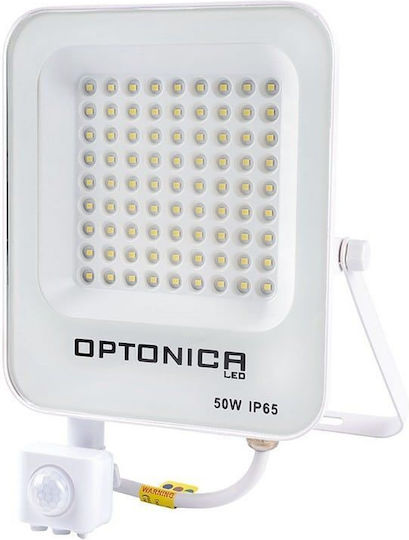 Metanor Waterproof LED Flood Light 50W Natural White 4500K with Motion Sensor IP65