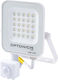 Metanor Водоустойчив LED Прожектор 20W Неутрално Бяло 4500K с Motion Sensor IP65