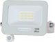 Metanor Wasserdichter LED Flutlichter 10W Warmes Weiß 3000K mit Bewegungssensor IP65