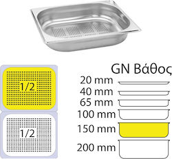 KAPP Durchlöchert Gastronorm-Behälter Edelstahl GN1/2 mit Tiefe 150mm