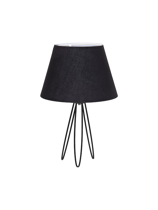 HomeMarkt LIVO Metal Table Lamp for Socket E27 with Black Shade and Base