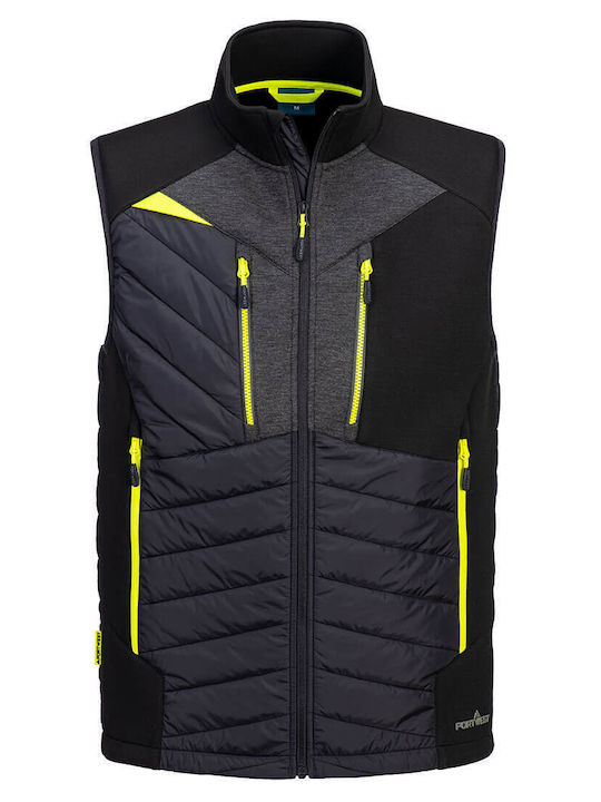 Portwest Men's Safety Vest with Reflective Film Black