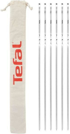 Set 6 Frigărui din Oțel Inoxidabil XL Tefal K185S734 cu Husă din Bumbac Set 6 Frigărui din Oțel Inoxidabil XL Tefal K185S734 cu Husă din Bumbac
